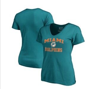 Miami Dolphins NFL Women's Vintage Collection V-Neck T-Shirt - Aqua